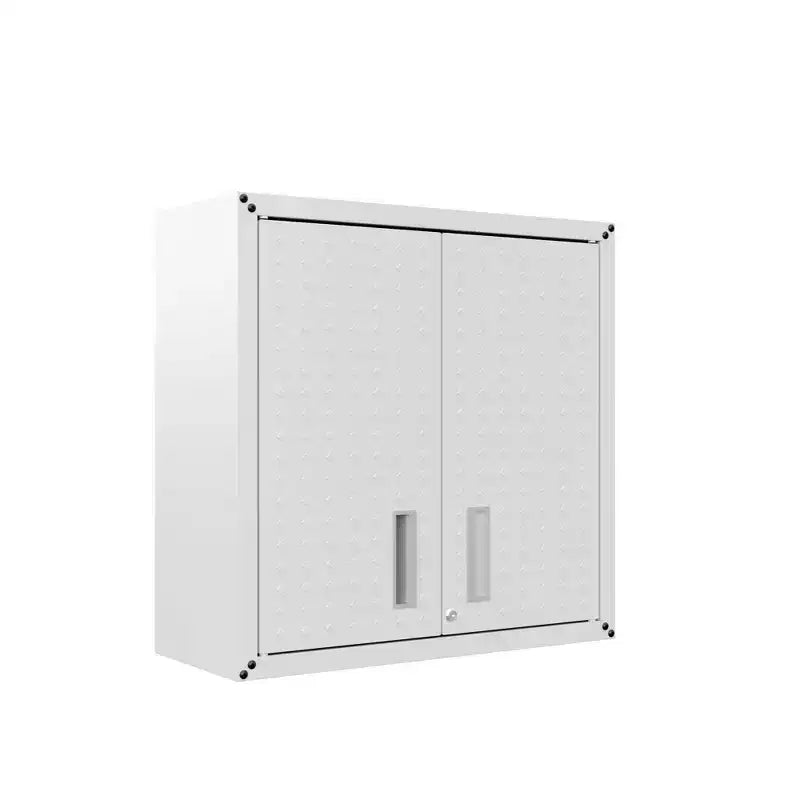 Manhattan Comfort Fortress Ensemble de 2 armoires de garage flottantes blanches
