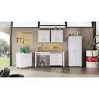 Manhattan Comfort Fortress Ensemble de 2 armoires de garage flottantes blanches