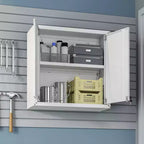 Manhattan Comfort Fortress Ensemble de 2 armoires de garage flottantes blanches