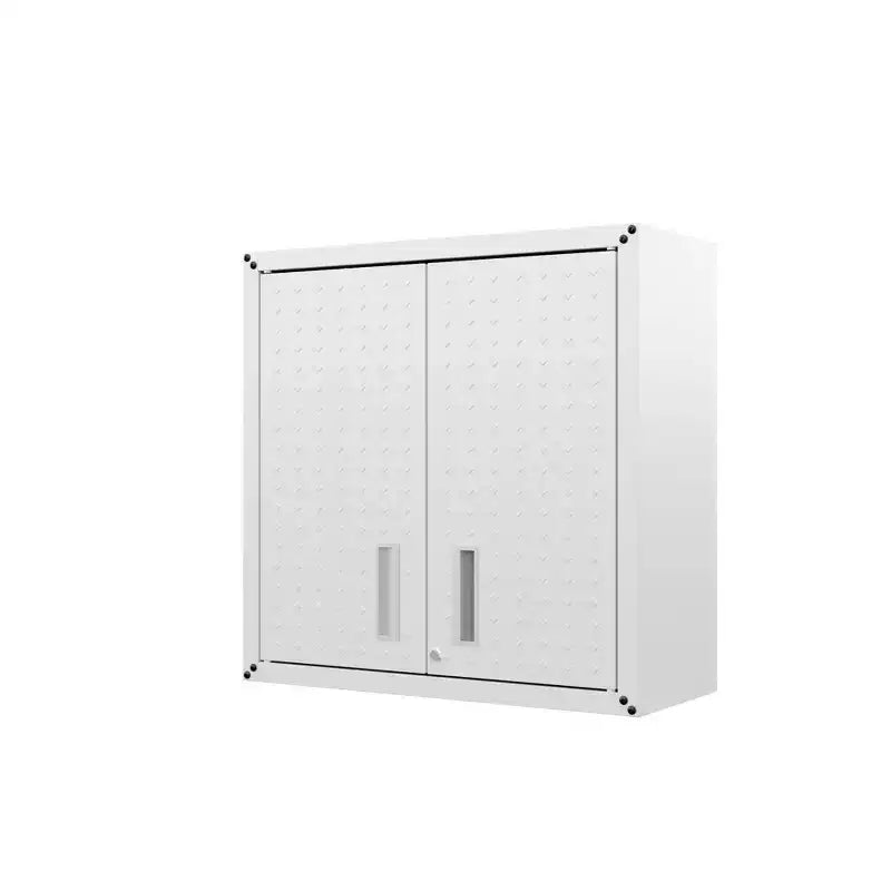 Manhattan Comfort Fortress Ensemble de 2 armoires de garage flottantes blanches
