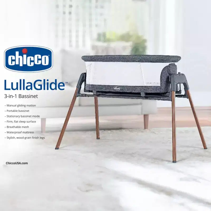 Chicco LullaGlide 3-en-1 Berceau – Luna : Permet à bébé de se balancer doucement, drap-housse, cadre métallique