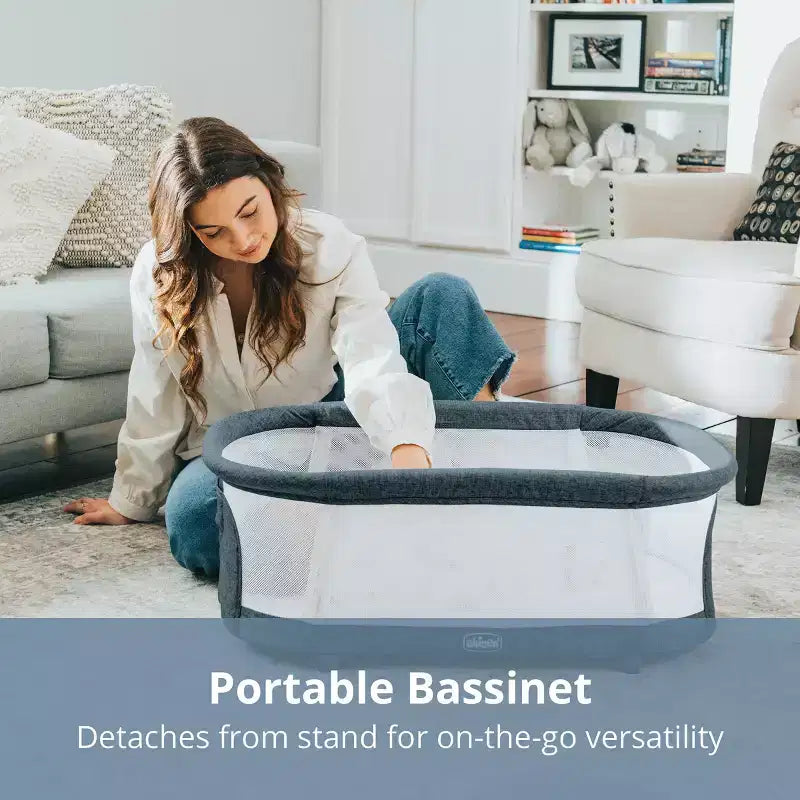 Chicco LullaGlide 3-en-1 Berceau – Luna : Permet à bébé de se balancer doucement, drap-housse, cadre métallique