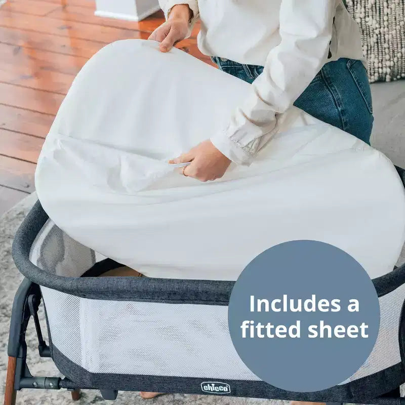 Chicco LullaGlide 3-en-1 Berceau – Luna : Permet à bébé de se balancer doucement, drap-housse, cadre métallique