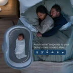 HALO BassiNest Connected Swivel Sleeper 3.0 Lit Cododo Intelligent - Gris : Hauteur Réglable, Pivotement à 360 Degrés, Vibrations, Sons et Chansons