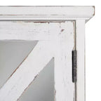 Meuble mural décoratif en bois rustique Hutchins blanc 21" x 6" x 20" - Kate & Laurel All Things Decor : Portes en verre magnétique, Rangement