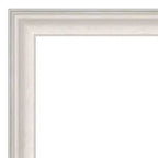 Miroir mural de salle de bain Trio blanc lavé argenté 23 po x 29 po sans biseau - Amanti Art : Rectangle moderne, quincaillerie de fixation incluse