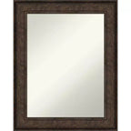 24" x 30" Non-Beveled Ridge Bronze Bathroom Wall Mirror - Amanti Art: Rectangle, Polystyrene Frame, Wall Mounted