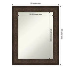 Miroir mural de salle de bain en bronze non biseauté 24" x 30" - Amanti Art : Rectangulaire, cadre en polystyrène, mural