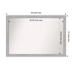 Amanti Art Miroir mural de salle de bain étroit non biseauté Vista de 39 po x 27 po en nickel brossé : rectangulaire, moderne, à fixation murale, quincaillerie incluse