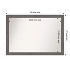 Miroir mural étroit en planches rustiques 40" x 28" pour meuble-lavabo de salle de bain - Amanti Art : Quincaillerie de montage incluse