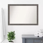 Miroir mural étroit en planches rustiques 40" x 28" pour meuble-lavabo de salle de bain - Amanti Art : Quincaillerie de montage incluse