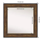 Miroir mural bronze non biseauté pour salle de bal 34 po x 34 po - Amanti Art