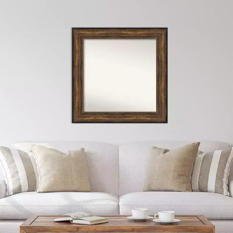 Miroir mural bronze non biseauté pour salle de bal 34 po x 34 po - Amanti Art