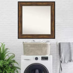 Miroir mural bronze non biseauté pour salle de bal 34 po x 34 po - Amanti Art