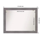 Miroir mural gris à rayures sans biseau 44" x 33" - Amanti Art