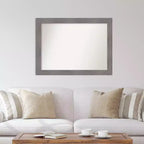 Miroir mural gris à rayures sans biseau 44" x 33" - Amanti Art