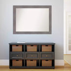 Miroir mural gris à rayures sans biseau 44" x 33" - Amanti Art
