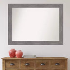 Miroir mural gris à rayures sans biseau 44" x 33" - Amanti Art