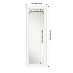 Miroir de porte 48,26 cm x 134,62 cm Amanti Art en bois blanc style Craftsman non biseauté