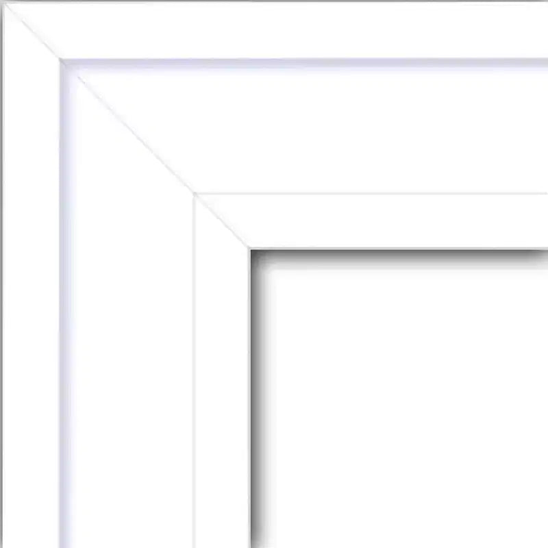Miroir de porte 48,26 cm x 134,62 cm Amanti Art en bois blanc style Craftsman non biseauté