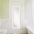 Miroir de porte 48,26 cm x 134,62 cm Amanti Art en bois blanc style Craftsman non biseauté