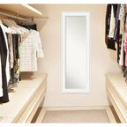 Miroir de porte 48,26 cm x 134,62 cm Amanti Art en bois blanc style Craftsman non biseauté