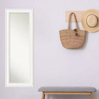 Miroir de porte 48,26 cm x 134,62 cm Amanti Art en bois blanc style Craftsman non biseauté