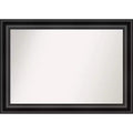 42" x 30" Non-Beveled Grand Black Wall Mirror - Amanti Art