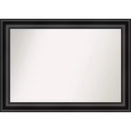 42" x 30" Non-Beveled Grand Black Wall Mirror - Amanti Art