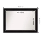 Miroir mural Grand Noir sans biseau 42" x 30" - Amanti Art