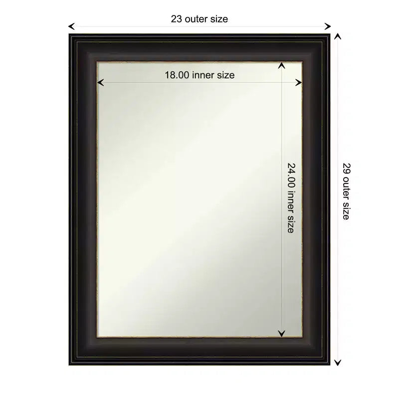 Miroir mural de salle de bain Trio bronze huilé non biseauté 23" x 29" - Amanti Art : Miroir de courtoisie rectangulaire, cadre en polystyrène