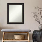 Miroir mural de salle de bain Trio bronze huilé non biseauté 23" x 29" - Amanti Art : Miroir de courtoisie rectangulaire, cadre en polystyrène
