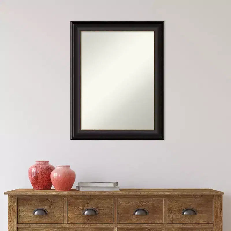 Miroir mural de salle de bain Trio bronze huilé non biseauté 23" x 29" - Amanti Art : Miroir de courtoisie rectangulaire, cadre en polystyrène