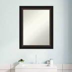 Miroir mural de salle de bain Trio bronze huilé non biseauté 23" x 29" - Amanti Art : Miroir de courtoisie rectangulaire, cadre en polystyrène