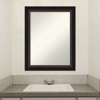 Miroir mural de salle de bain Trio bronze huilé non biseauté 23" x 29" - Amanti Art : Miroir de courtoisie rectangulaire, cadre en polystyrène