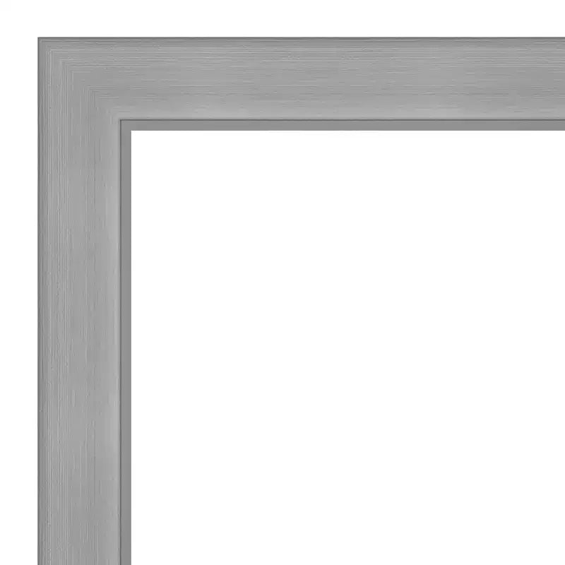 Miroir Mural de Salle de Bain Amanti Art 40"x28" Vista Non Biseauté en Nickel Brossé : Rectangulaire Moderne, Mural, Fixations Incluses