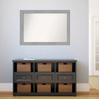Miroir Mural de Salle de Bain Amanti Art 40"x28" Vista Non Biseauté en Nickel Brossé : Rectangulaire Moderne, Mural, Fixations Incluses