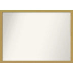 40"x29" Non-Beveled Grace Narrow Bathroom Wall Mirror Brushed Gold - Amanti Art: Modern Rectangle, Polystyrene Frame