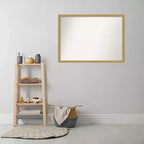 Miroir mural étroit non biseauté pour salle de bain Grace 40"x29" Or brossé - Amanti Art : Rectangle moderne, Cadre en polystyrène