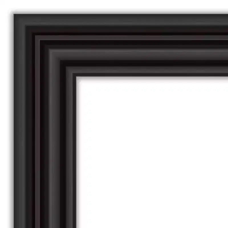 Miroir mural de salle de bain colonial noir Amanti Art 32 po x 32 po sans biseau : carré, montage mural, style moderne