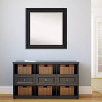 Miroir mural de salle de bain colonial noir Amanti Art 32 po x 32 po sans biseau : carré, montage mural, style moderne