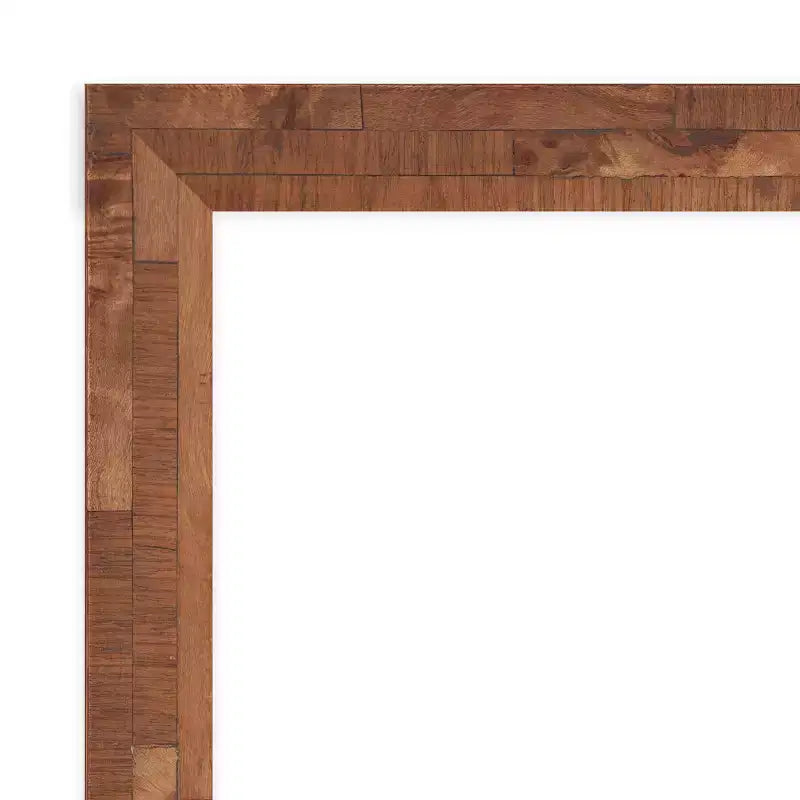 Miroir mural en bois de noyer clair « Fresco » 41" x 30" sans biseau - Amanti Art : Rectangulaire moderne, matériel de montage inclus