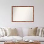 Miroir mural en bois de noyer clair « Fresco » 41" x 30" sans biseau - Amanti Art : Rectangulaire moderne, matériel de montage inclus