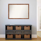 Miroir mural en bois de noyer clair « Fresco » 41" x 30" sans biseau - Amanti Art : Rectangulaire moderne, matériel de montage inclus