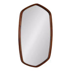 20" x 36" McLean Oval Wall Mirror Walnut Brown - Kate & Laurel All Things Decor: Scandinavian, Hexagon Frame