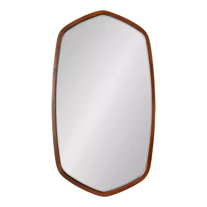 Miroir mural ovale McLean 20 x 36 po marron noyer - Kate & Laurel All Things Decor : scandinave, cadre hexagonal