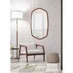 Miroir mural ovale McLean 20 x 36 po marron noyer - Kate & Laurel All Things Decor : scandinave, cadre hexagonal