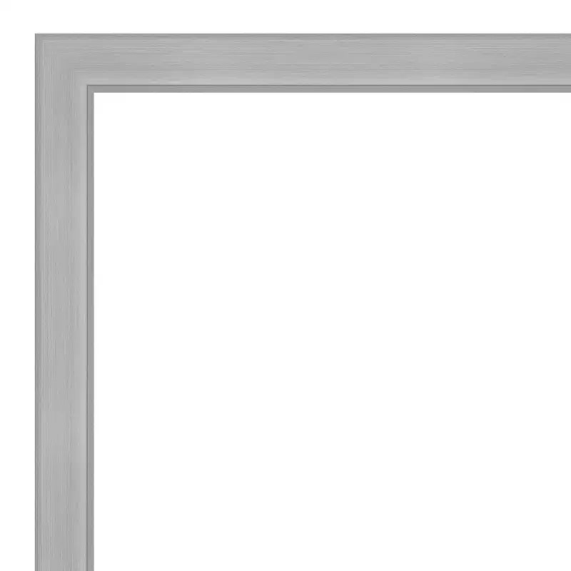 Miroir mural étroit Vista sans biseau de 21 po x 27 po en nickel brossé - Amanti Art : Rectangulaire moderne, Quincaillerie de montage incluse