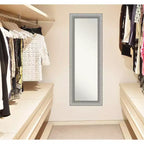 Miroir de porte pleine longueur élégant en étain brossé sans biseau de 19 x 53 po - Amanti Art