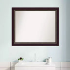 Miroir mural Signore Bronze Wood de 32 po x 26 po : Amanti Art, rectangulaire, décor moderne, aucun assemblage requis